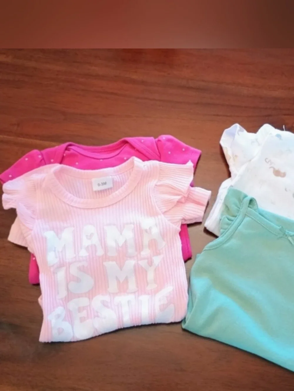 4 Piece Short Sleeve Onesie Bundle Baby Girl 0-3 Months Old